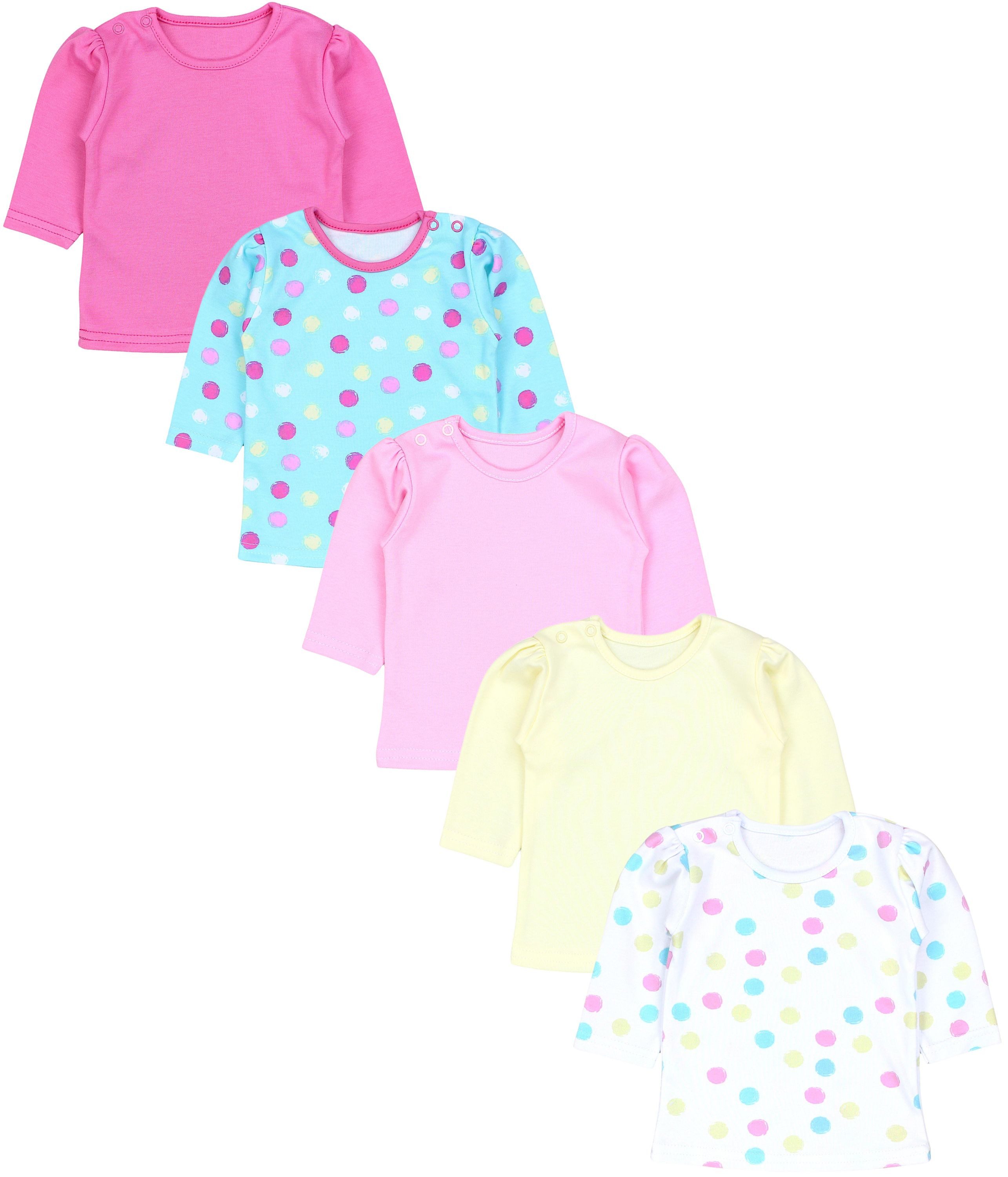 Langarmshirt TupTam Baby Mädchen Langarmshirt Gestreift 5er Set