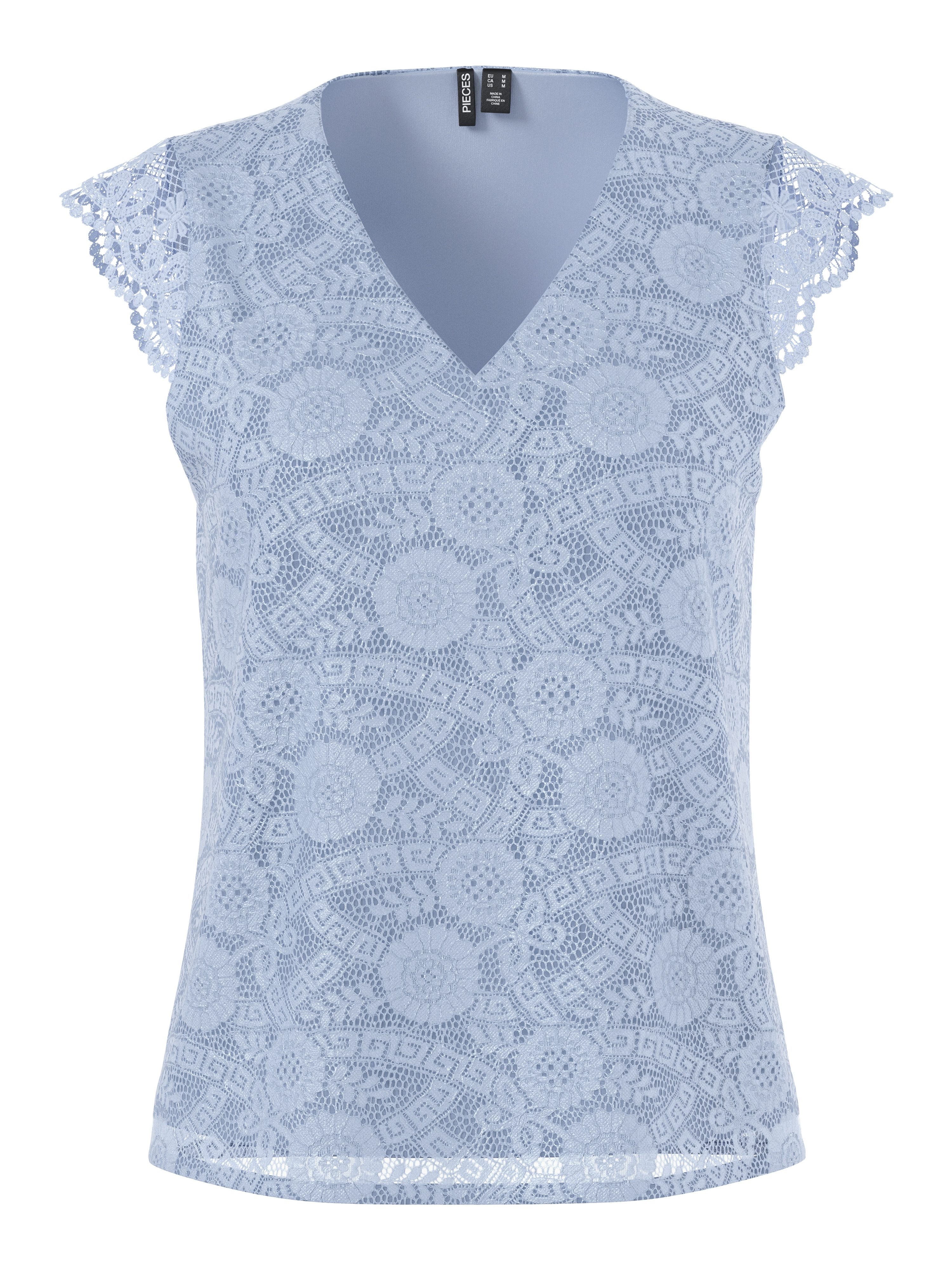 pieces Spitzentop PCOLLINE SL LACE V-NECK TOP WVN NOOS günstig online kaufen