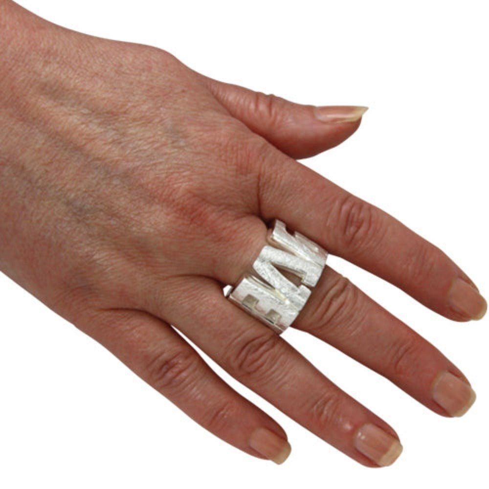 (Sterling SKIELKA hochwertige 925) Goldschmiedearbeit Silberring "LOVE" Ring aus DESIGNSCHMUCK Silber Silber Deutschland (1-tlg),