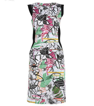 TUZZI Sommerkleid »TUZZI Midi-Kleid florales Damen Sommer-Kleid mit Reißverschluss am Rücken Jersey-Kleid Weiß«