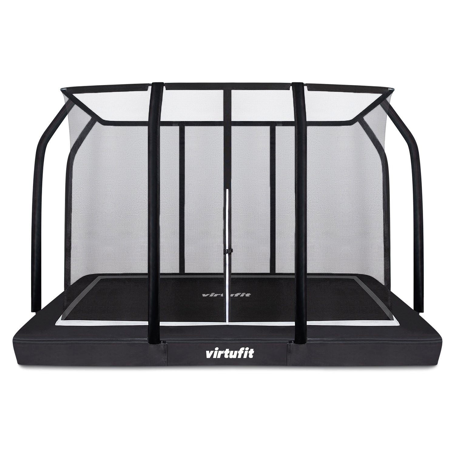 VirtuFit Bodentrampolin VirtuFit Boden Eingebautes Trampolin mit Sicherheitsnetz - 183 x 274 c