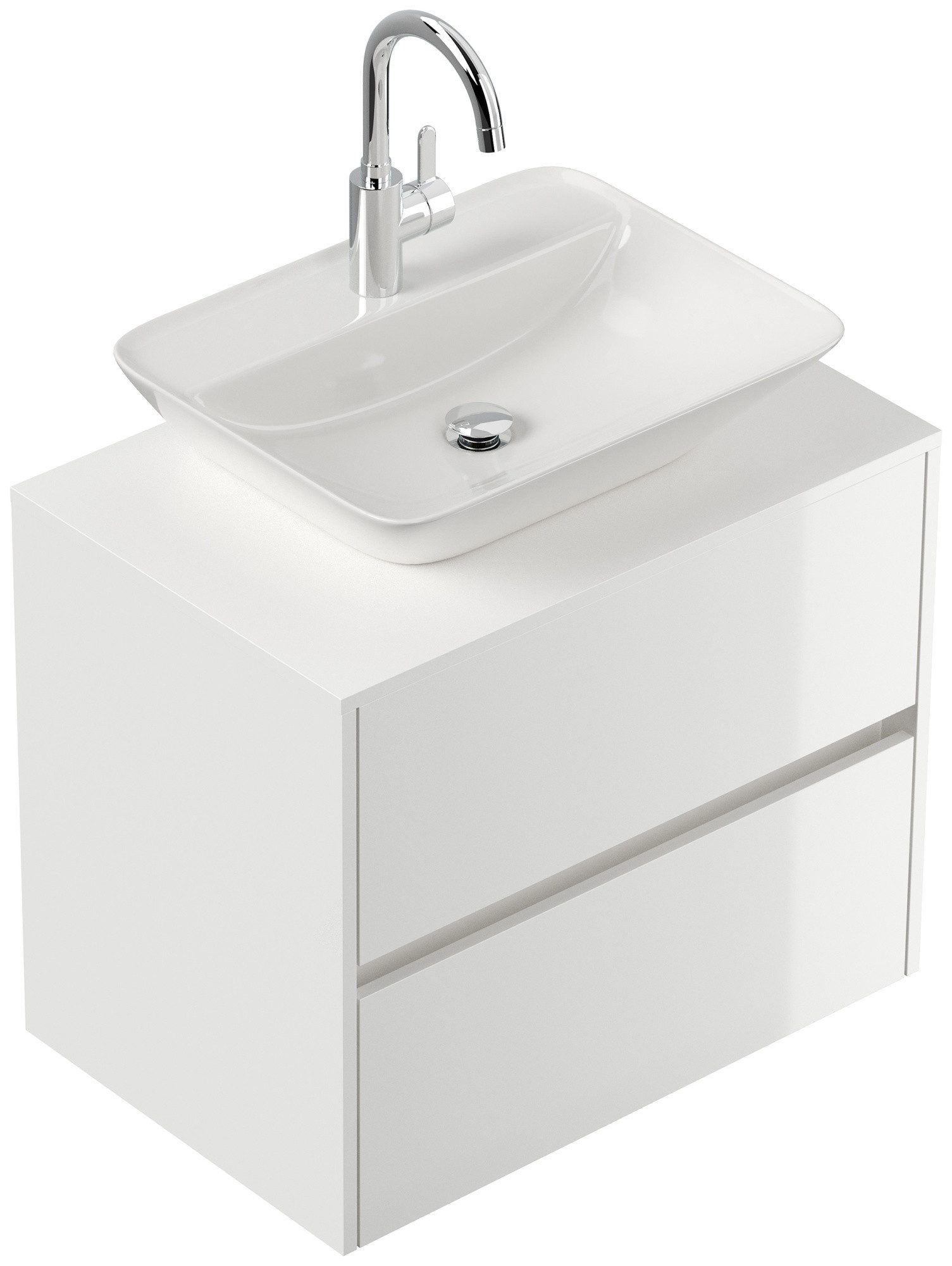 Magnolia Home Aufsatzwaschbecken Badmöbel Taifun 80cm mit modernem Aufsatzwaschbecken weiß Hgl