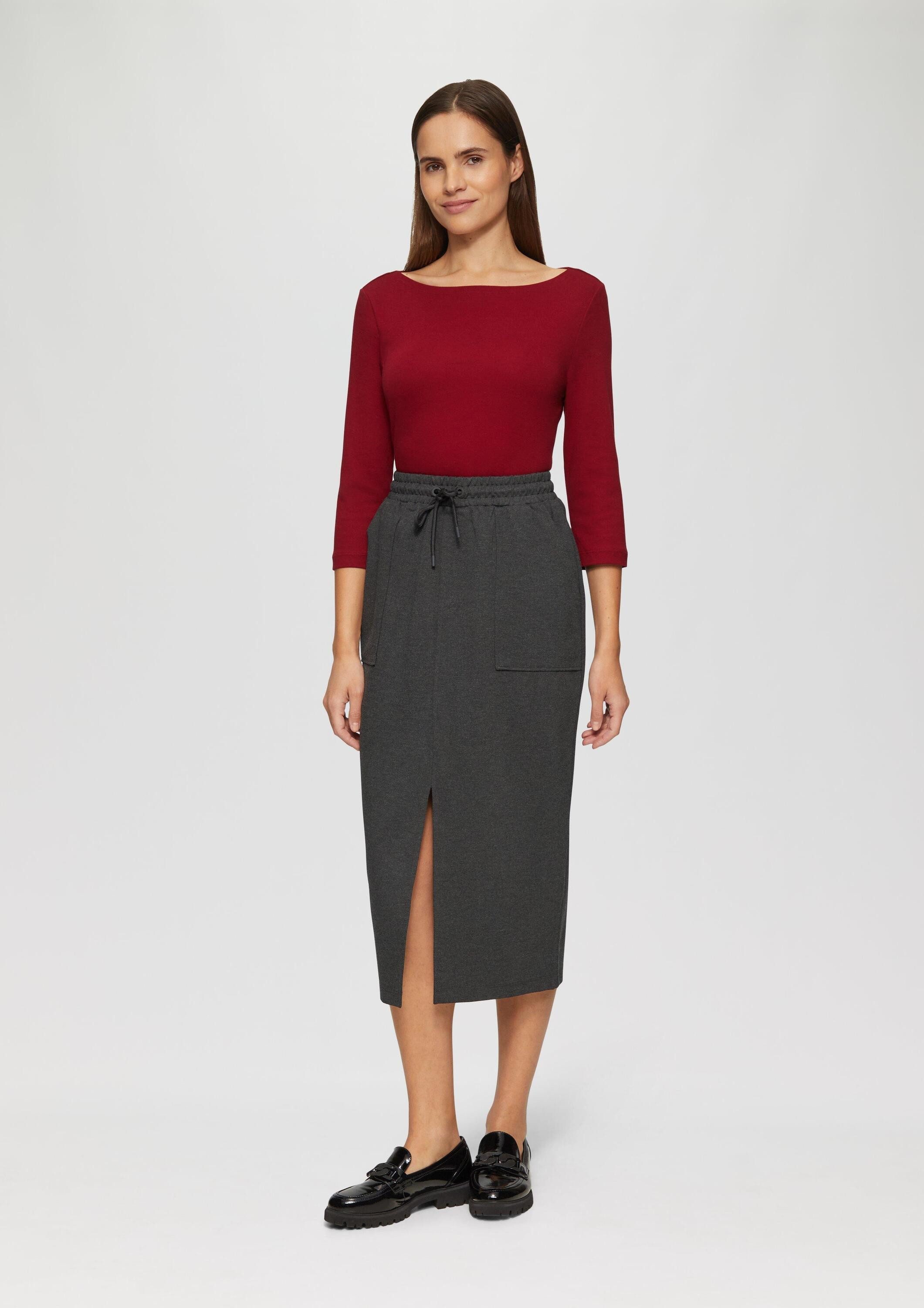 s.Oliver Midirock Rock Geschlitzter Midi-Rock aus Interlock-Jersey günstig online kaufen