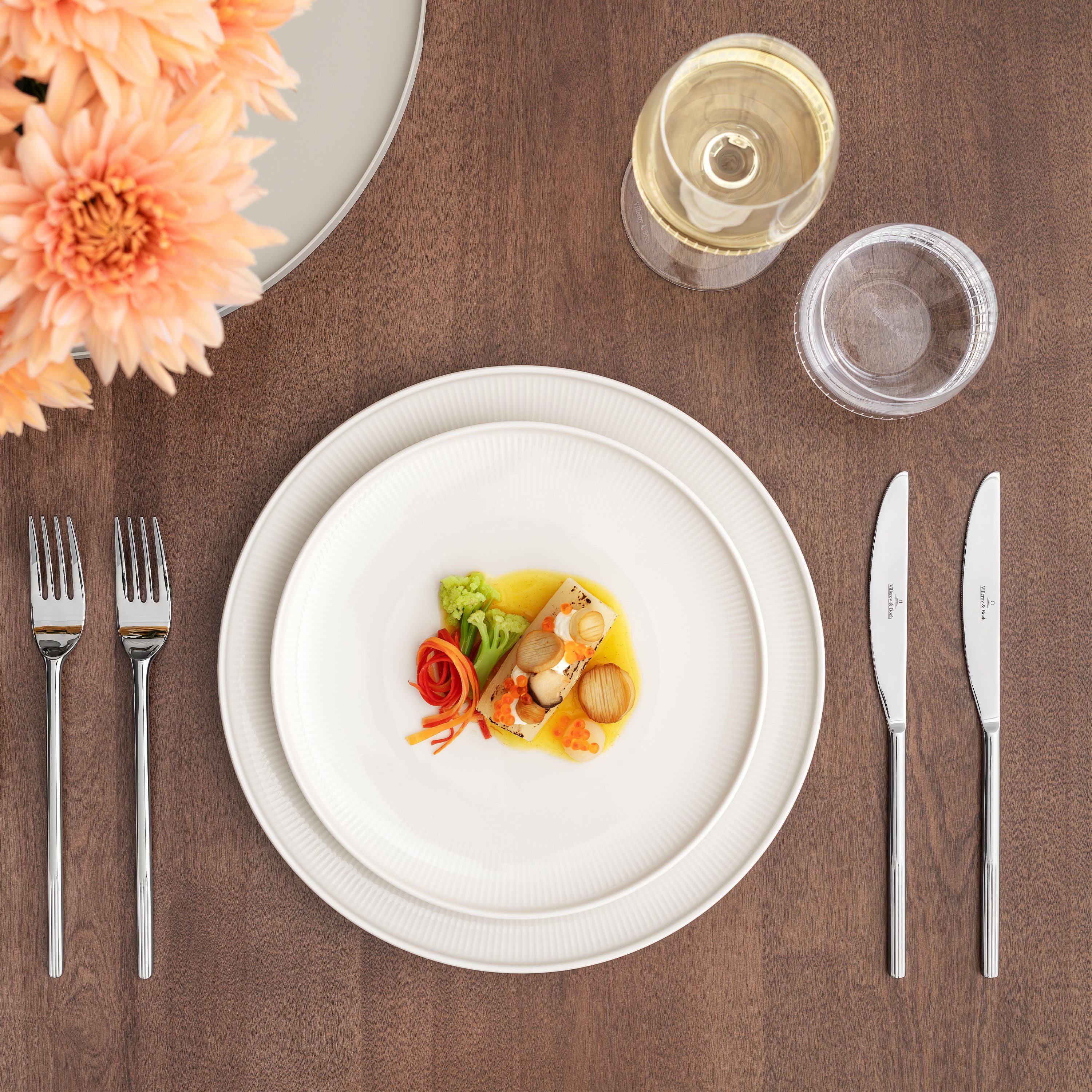Villeroy & Boch Besteck-Set Afina Besteckset (24-tlg), 6 Personen, Edelstahl 18/10, Gefertigt aus hochglanzpoliertem Edelstahl