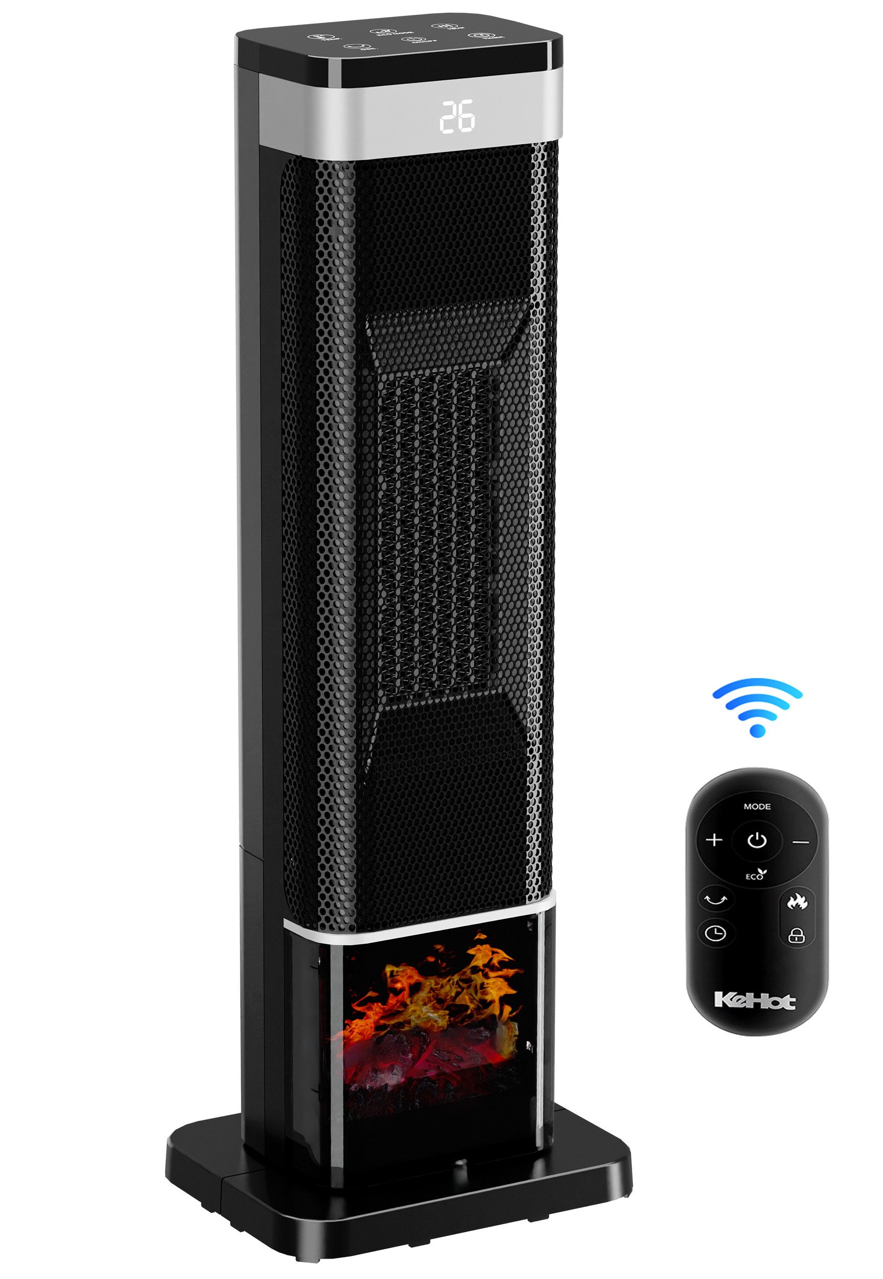 oyajia Heizlüfter Keramikheizlüfter Energiesparend PTC Heizlüfter mit Thermostat Heizung, Automatische Oszillation, Fernbedienung, Display, Timer, Überhitzungs