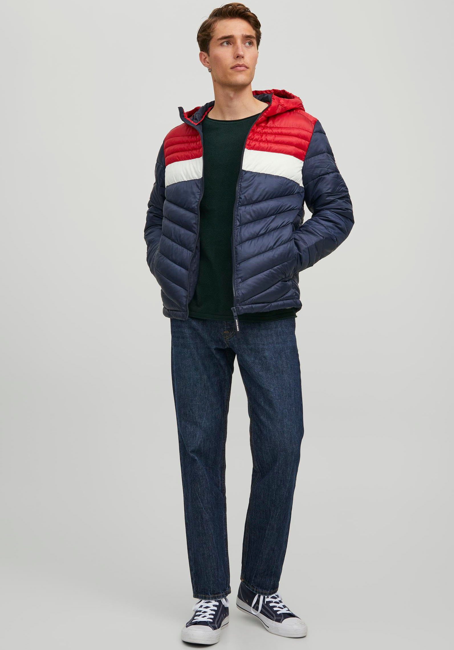 navy/red HERO PUFFER Steppjacke & Jack HOOD Jones