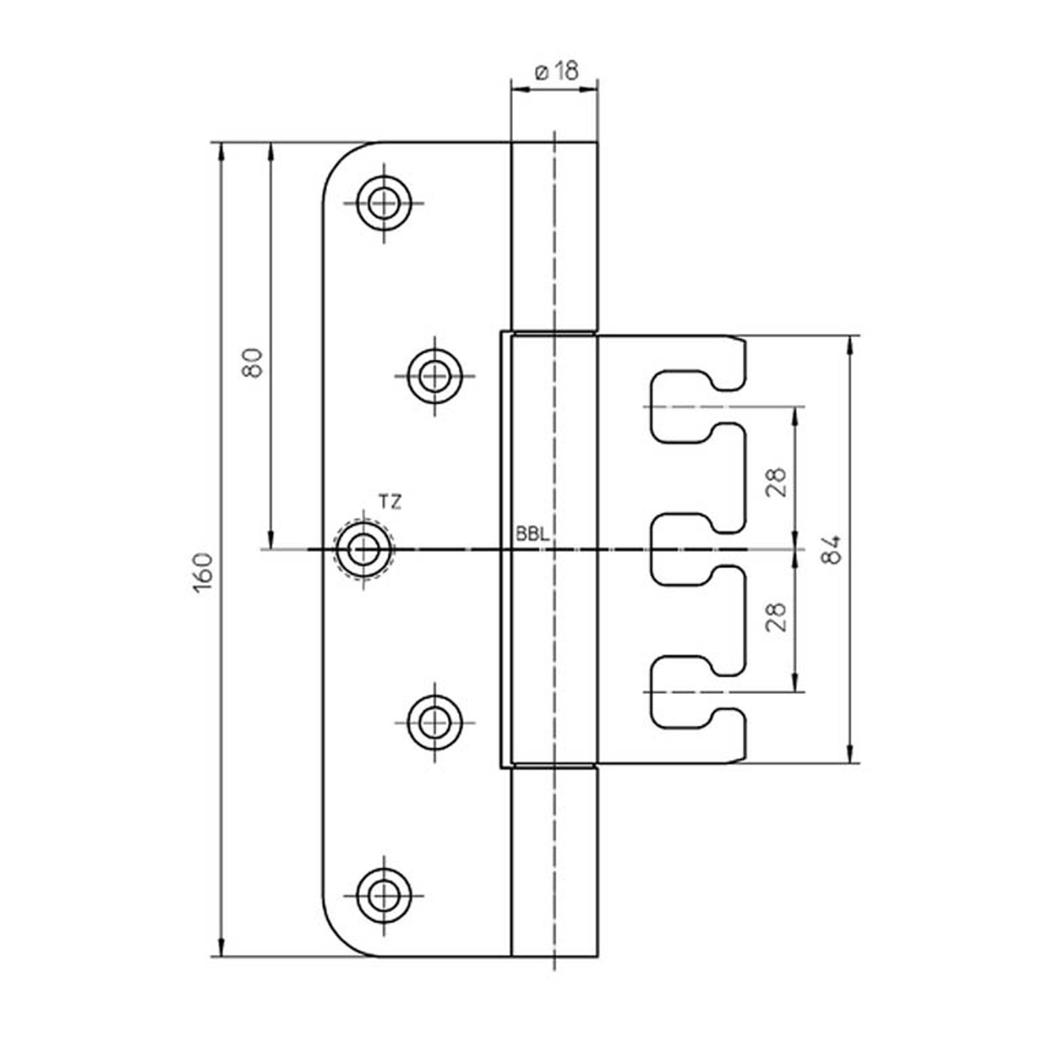 Simonswerk Türbeschlag VX 7729/160 18-3, Objektband Edelstahl matt