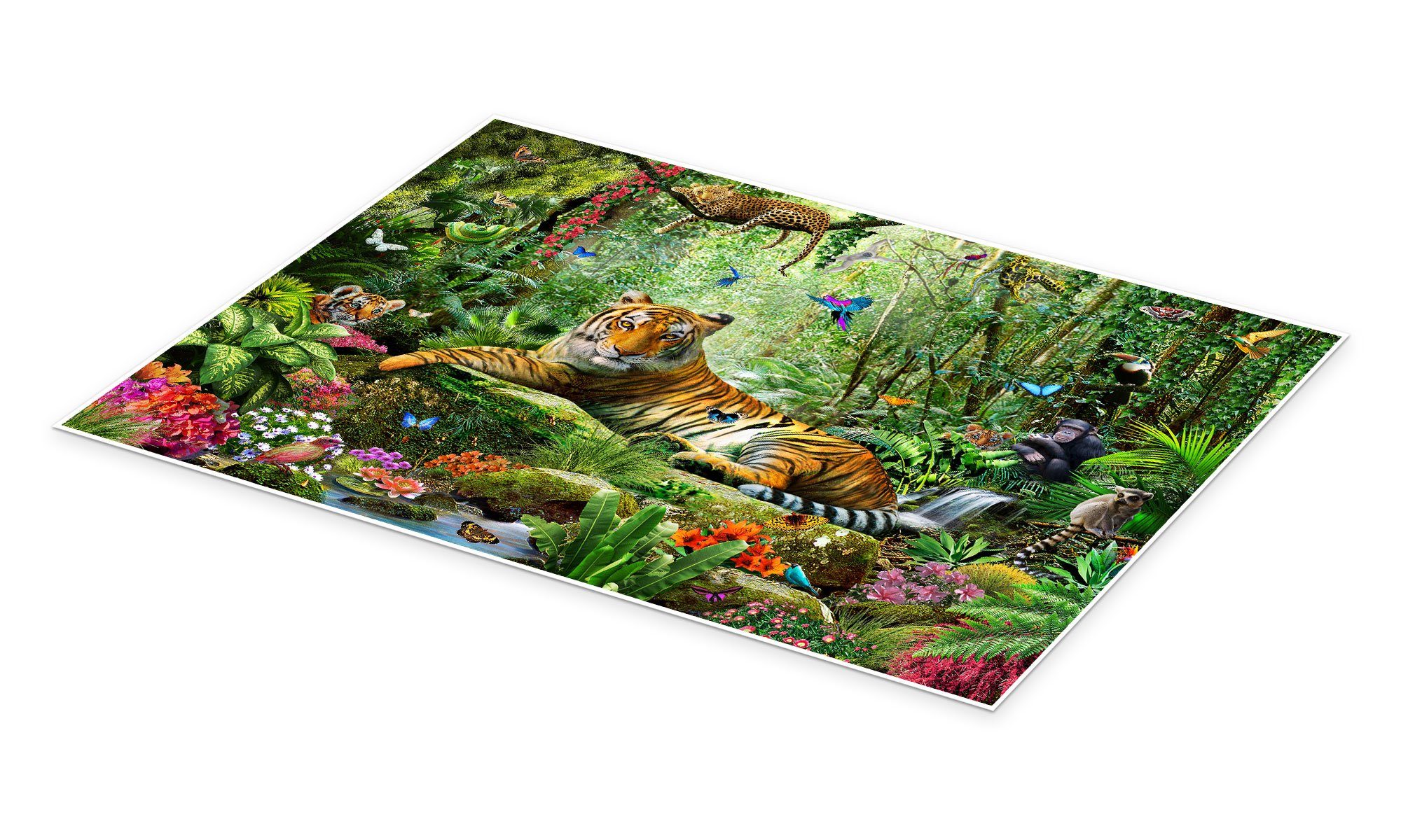 Posterlounge Wandbild Tiger im Dschungel, Adrian Chesterman, erhältlich als Poster, Leinwandbild, Wandsticker oder Acrylglasbild