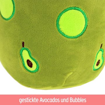 BEMIRO Tierkuscheltier Bubble Tea Kuscheltier Avocado grün - ca. 28 cm