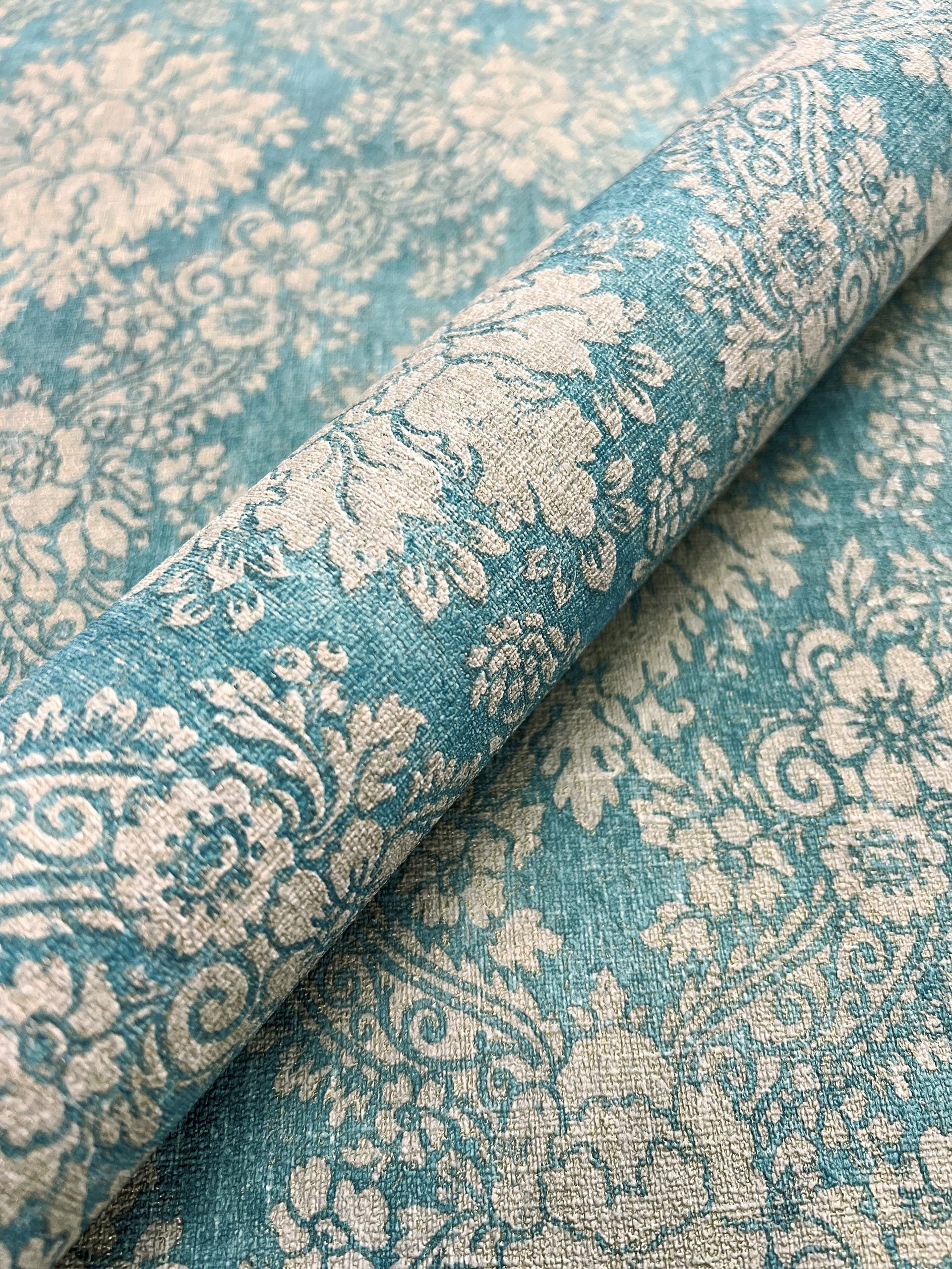 Newroom Vliestapete, Blau Tapete Vintage Ornamente günstig online kaufen