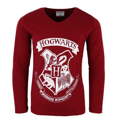Harry Potter Langarmshirt »Hogwarts Kinder Shirt« Gr. 134 bis 164, Baumwolle, Rot