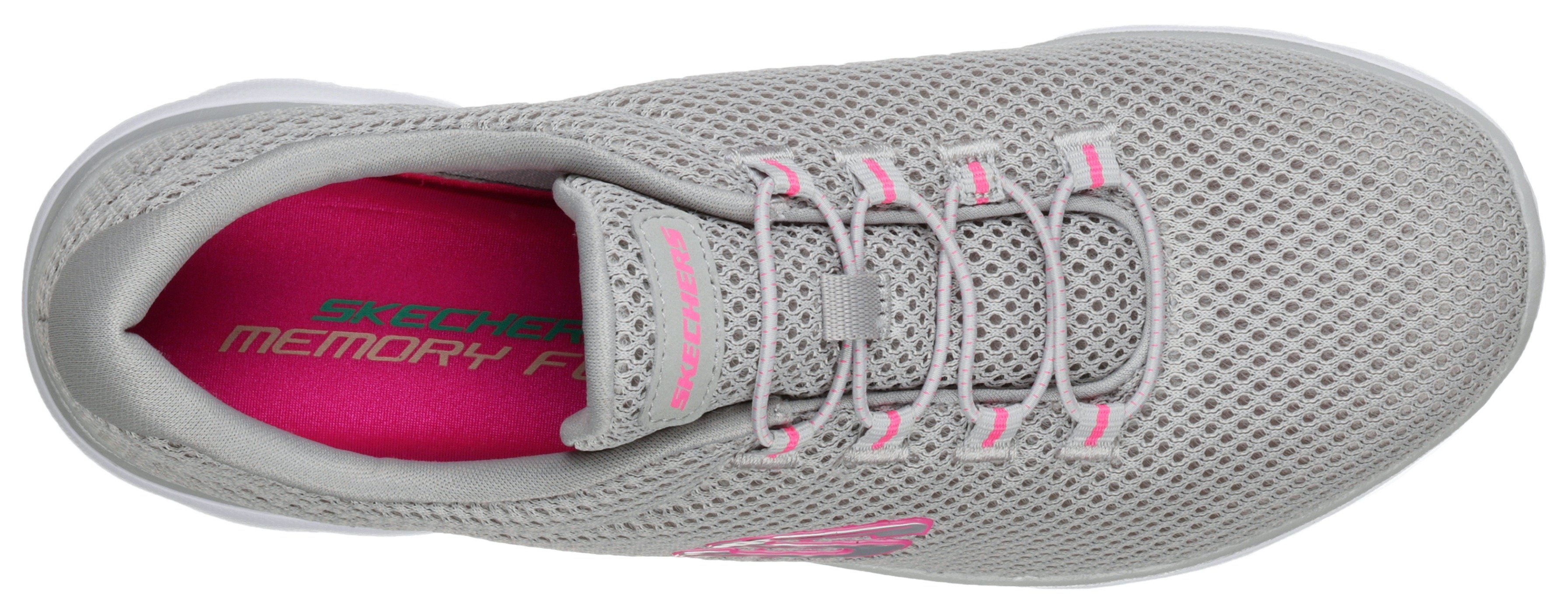mit Innensohle Skechers Sneaker SUMMITS Slip-On komfortabler grau-pink