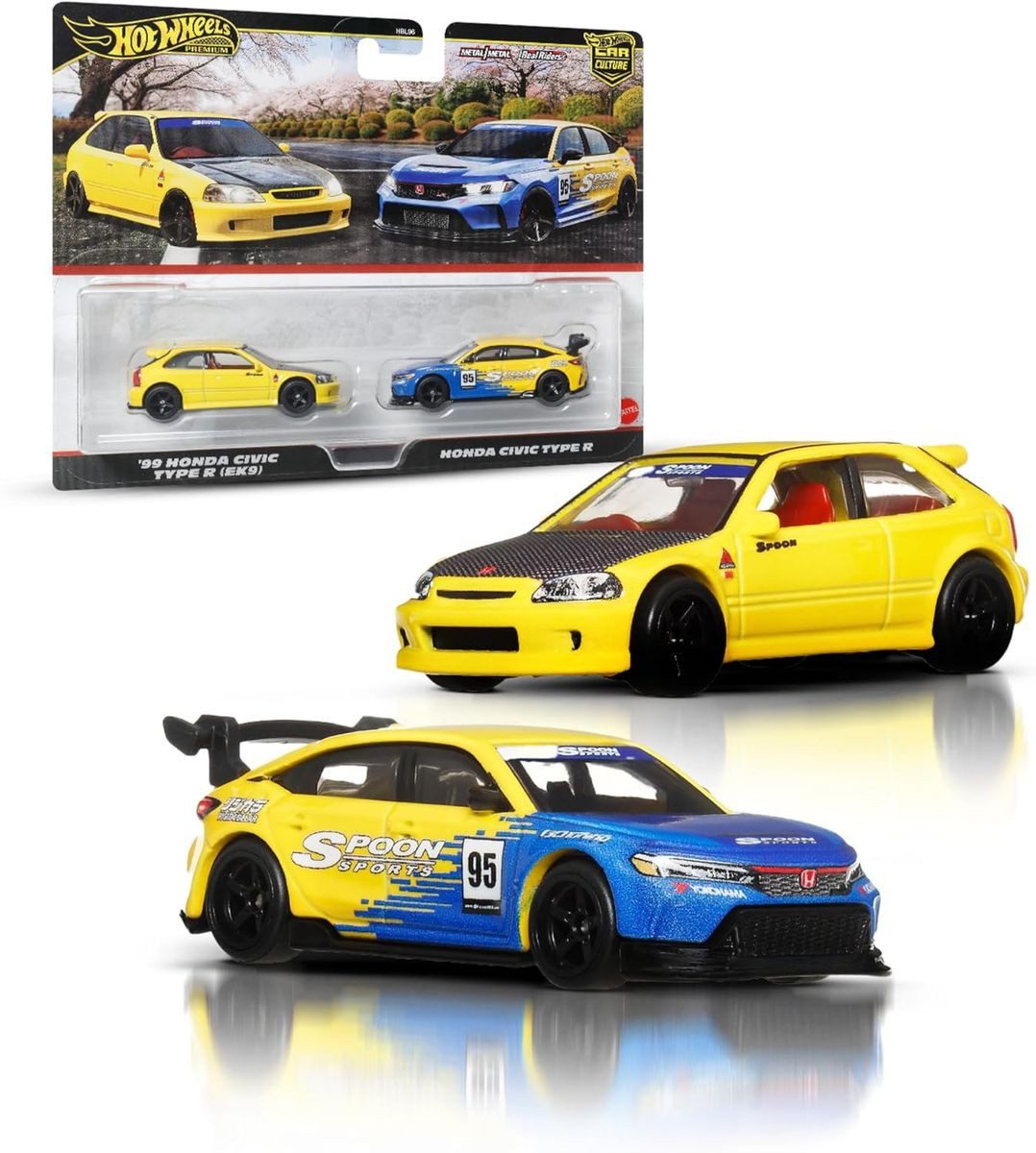 Mattel® Spielzeug-Auto Mattel JBL00-Hot Wheels-Premium Car Culture Spoon Honda 2er-Pack, Die-