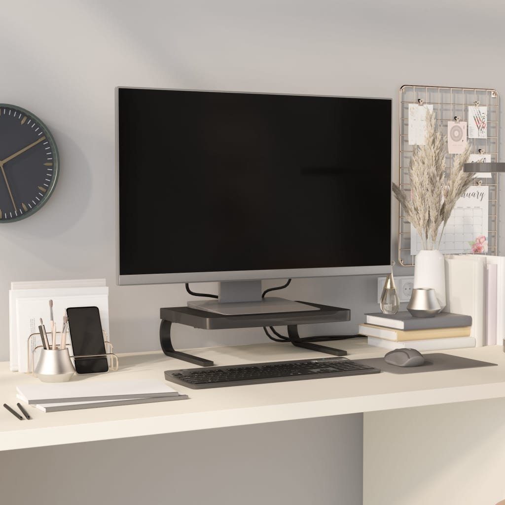 Monitorständer furnicato Schwarz 37x28x11,5 TV-Schrank cm