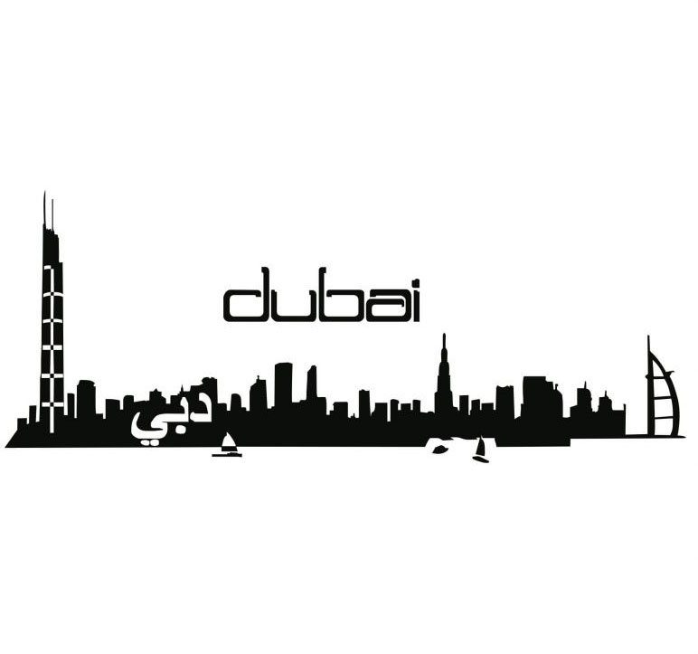 Wall-Art Wandtattoo XXL Stadt Skyline Dubai 120cm (1 St)