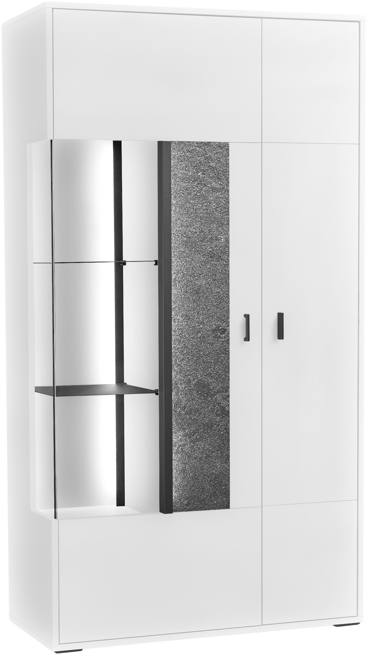 set one by Musterring Vitrine Deltona mit Sandsteinelement, inkl. Beleuchtung, zwei Farben, B94 x H170 cm