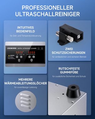 CREWORKS Ultraschallreiniger 6L Ultraschallreinigungsgerät Ultrasonic Cleaner + Korb