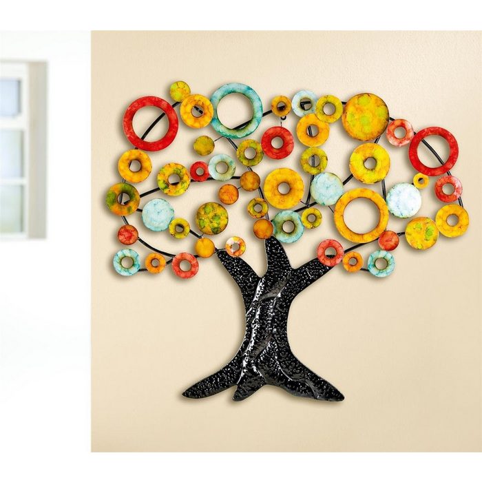 GILDE Bild Gilde Metall Wandrelief Lebensbaum multicolor B &#x3D