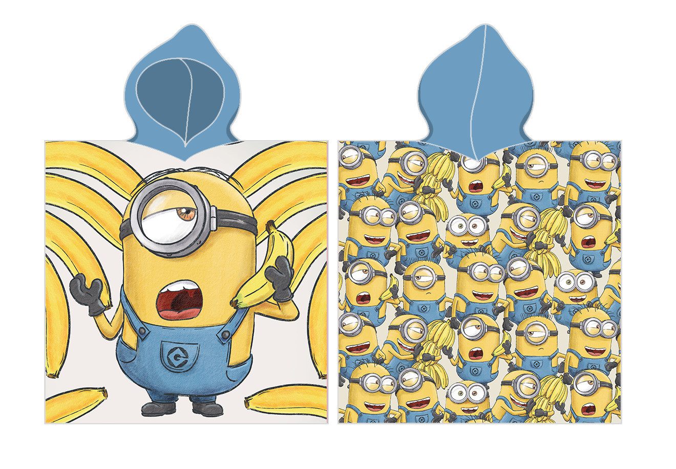 Minions Kapuzenhandtuch Minions Poncho Strandtuch mit Kaputze 55x110cm