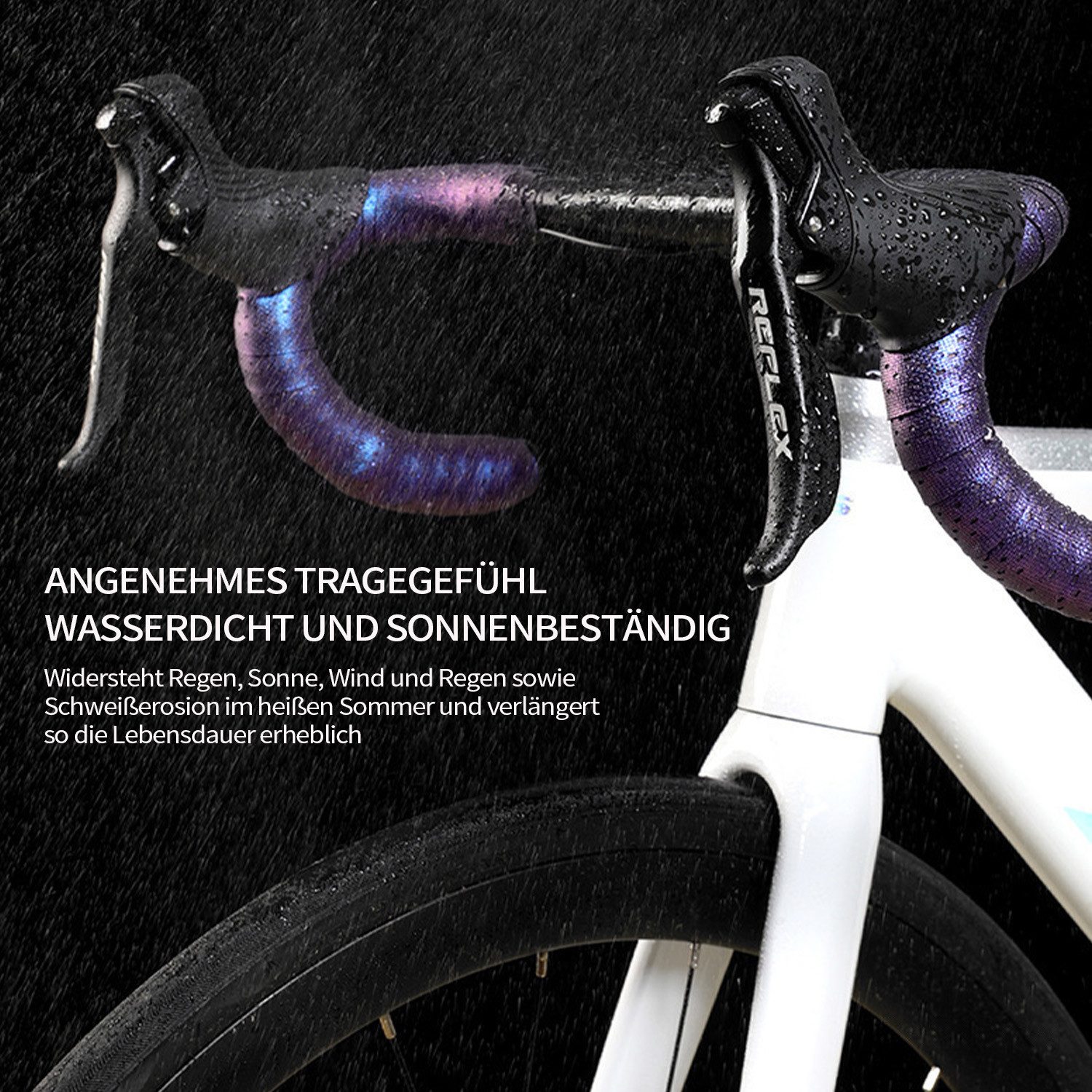 Refttenw Fahrradlenker Rutschfest und Stoßfest Griffband,Lenkerband,Mit Staubschutzstecker