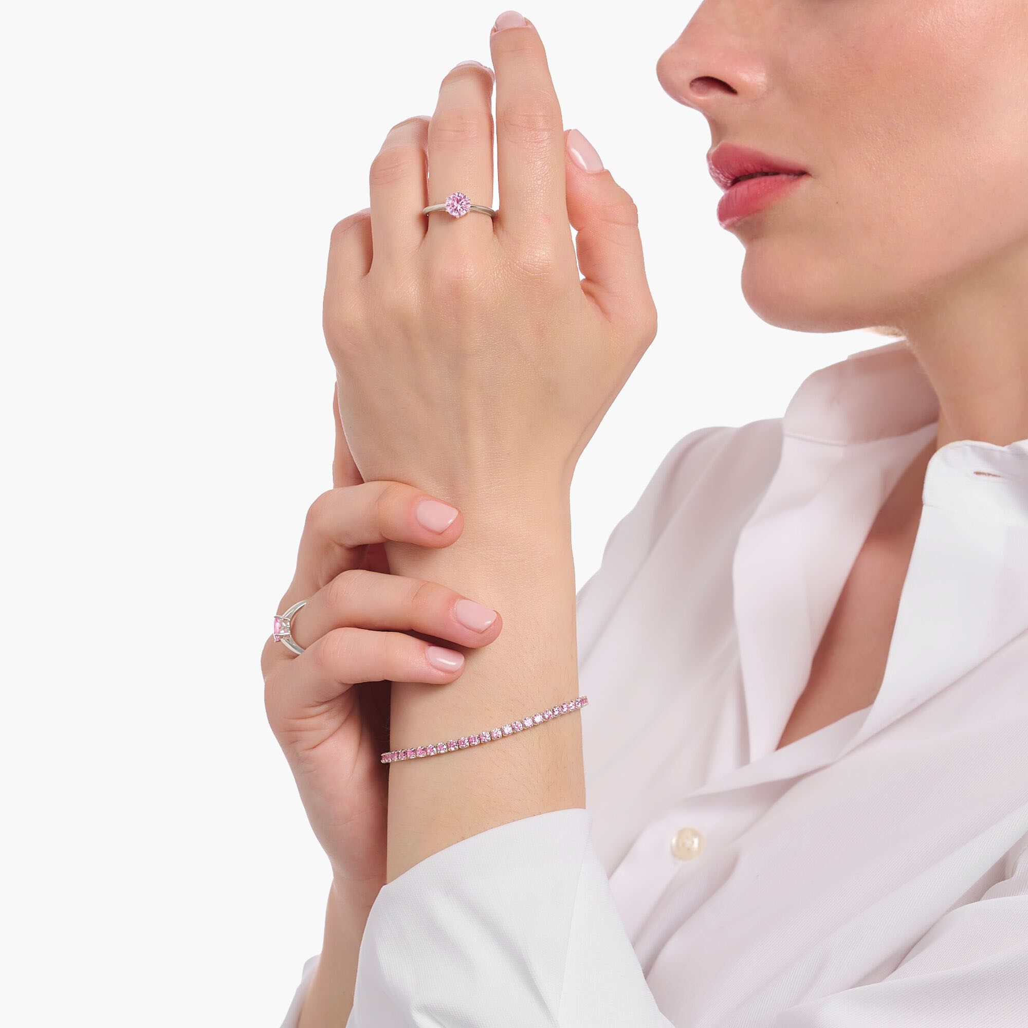 THOMAS SABO Fingerring Schmuck Silber 925 Ring Solitär, mit Zirkonia (synth)