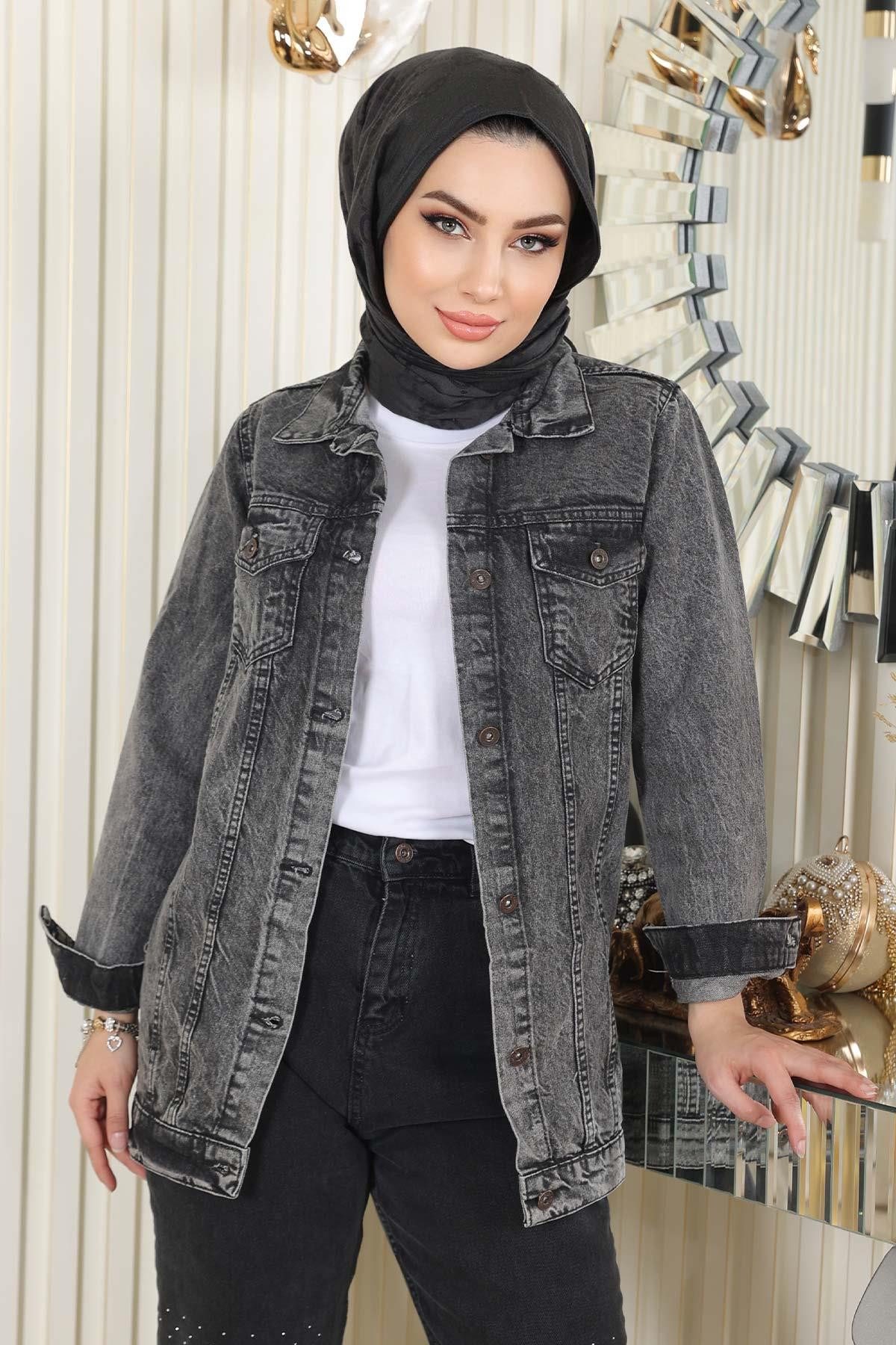 MODAMİHRAM Winterjacke Knopfleiste Jeansjacke günstig online kaufen
