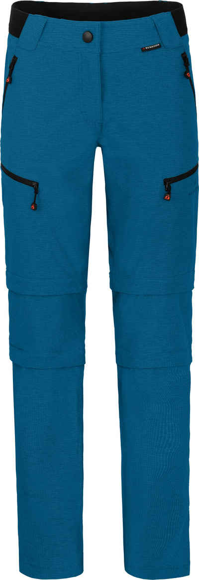 Bergson Zip-off-Hose PORI Doppel Zipp-Off mit T-ZIPP Damen Wanderhose, robust elastisch, Normalgrößen, Saphir blau
