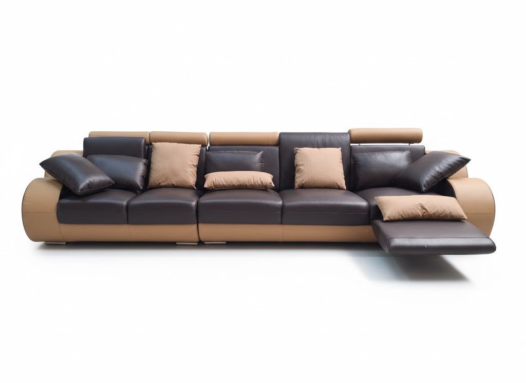 Xlmoebel Big-Sofa 5-Sitzer-Sofa in braun-schwarz für stilvolle Wohnzimmer Sofort, Hergestellt in Europa