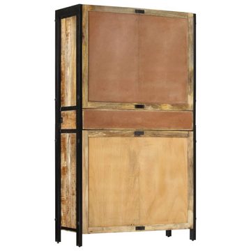 vidaXL Sideboard Highboard 100x40x175 cm Massives Raues Mangoholz (1 St)