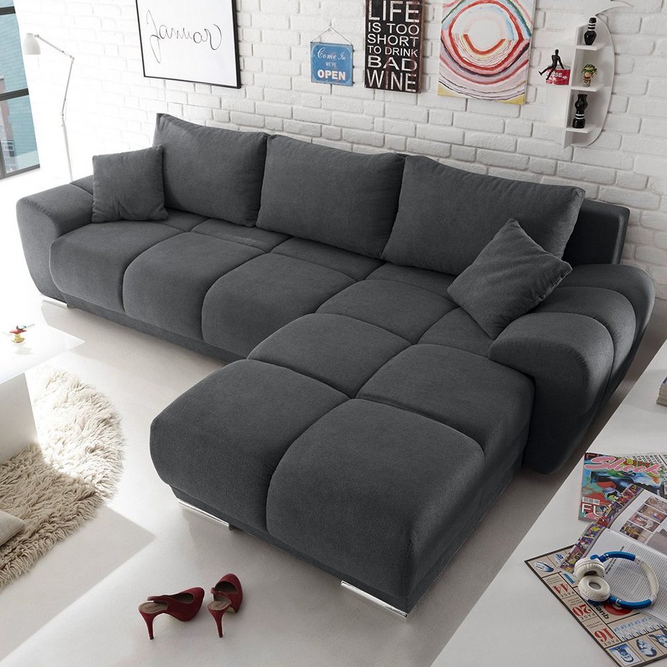 Lomadox Ecksofa LOMADOX Ecksofa, anthrazit 289x85x189 cm