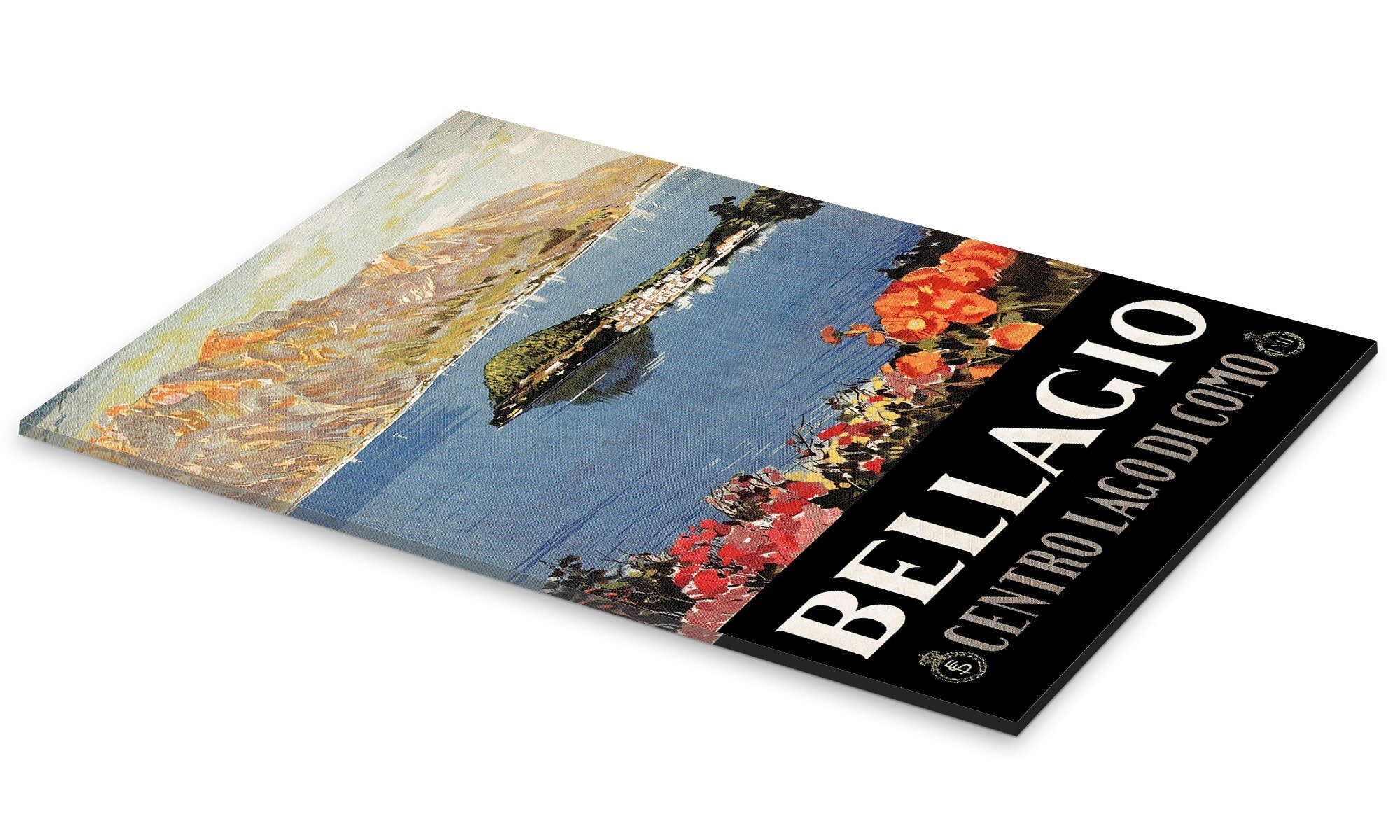 Posterlounge Wandbild Italien - Bellagio, Vintage Travel Collection, erhältlich als Poster, Leinwandbild, Wandsticker oder Acrylglasbild