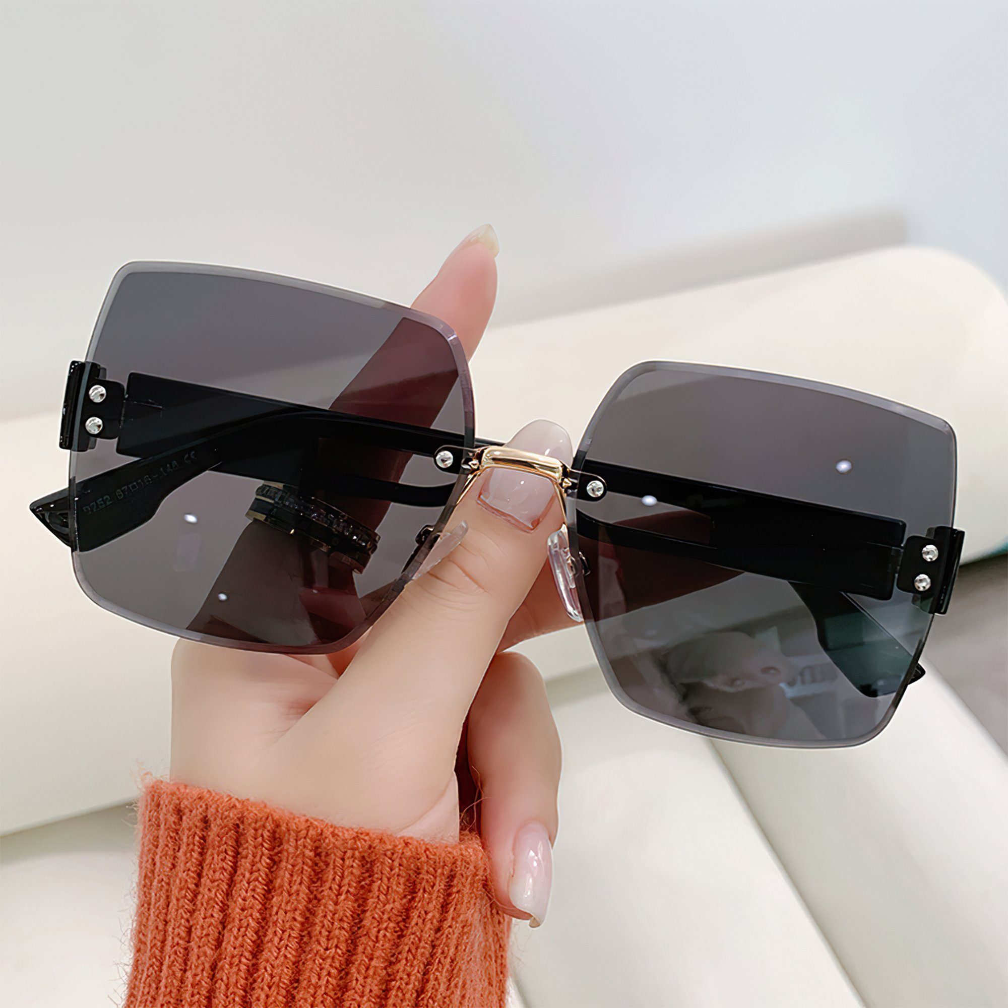 Vbrisi Sonnenbrille Sonnenbrille Damen, UV-Schutz, mit Brillenetui  verschiedene Farben erhältlich, Zeitlos trendige Sonnenbrille