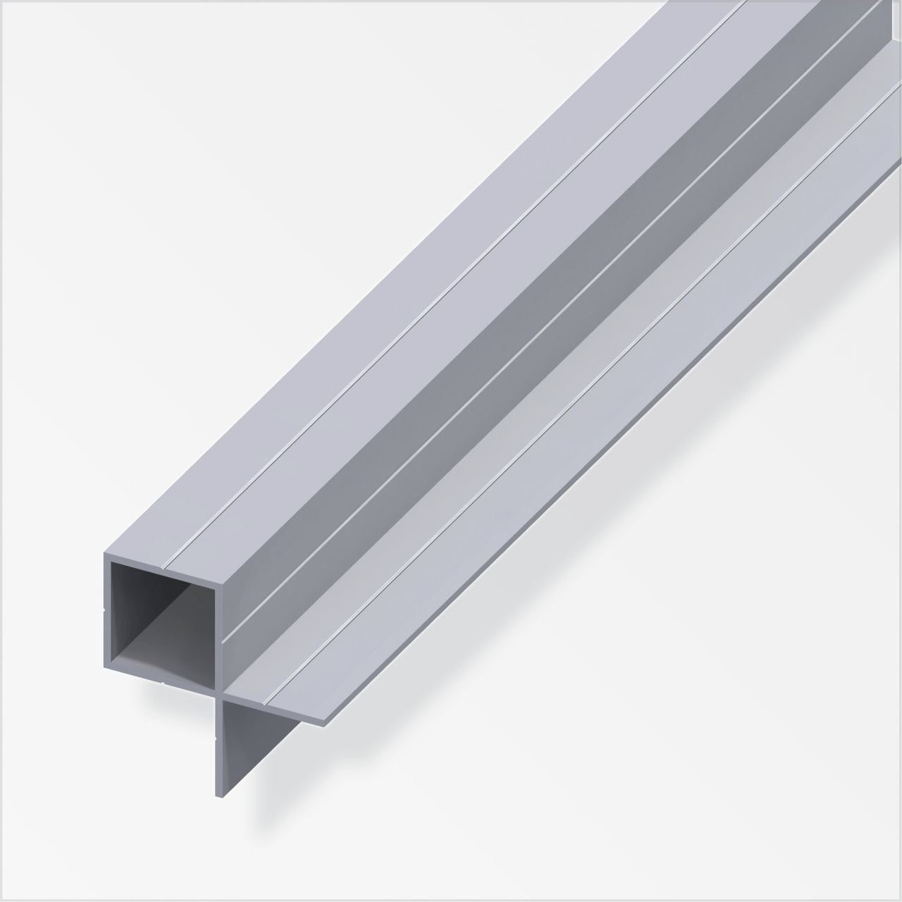 alfer Vierkantstange alfer Quadratrohr 1 m, 14 x 7.5 mm - silber Aluminium