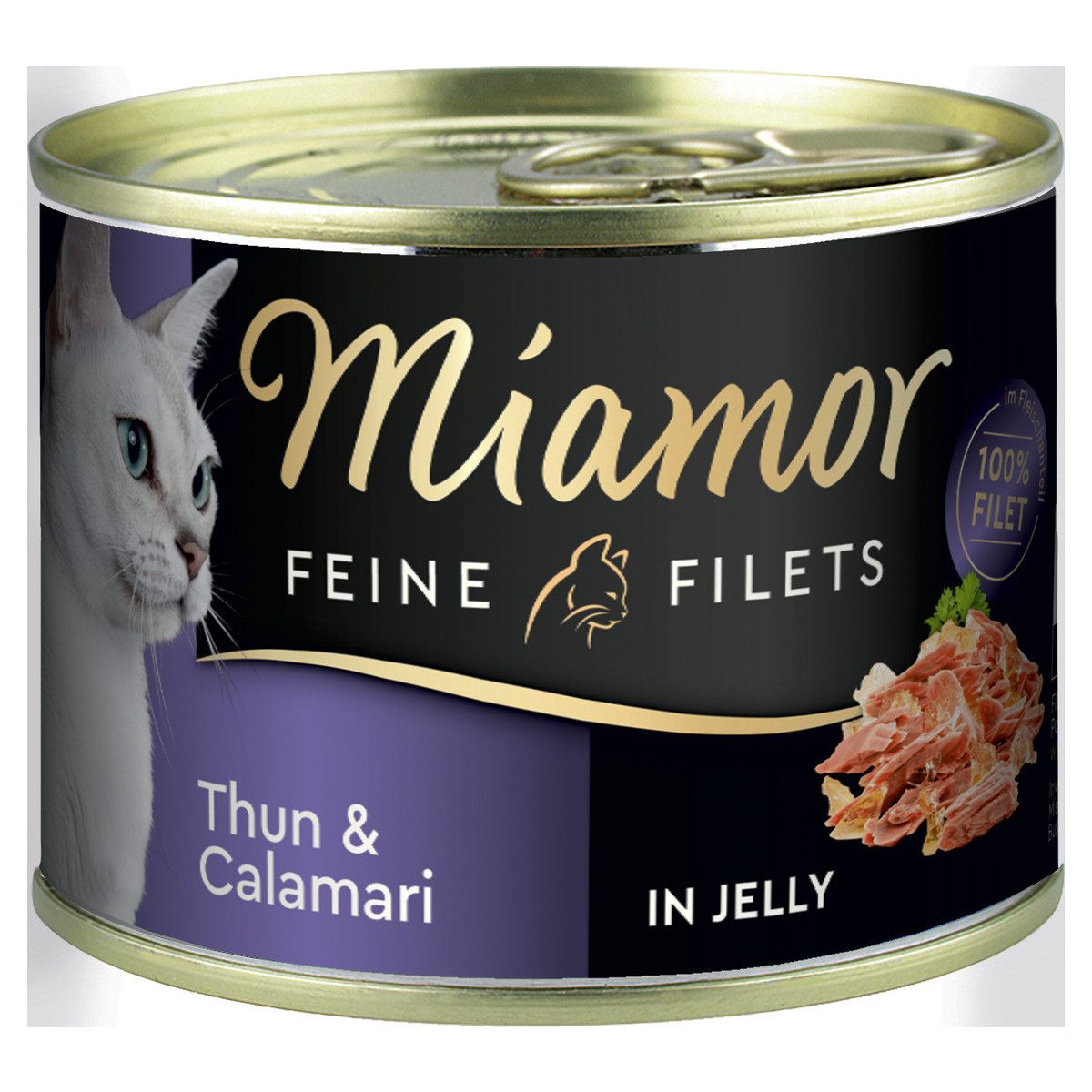 Miamor Feine Filets mit Thunfisch & Calamari 185 g - 12 Stück, Nassfutter für: Katze