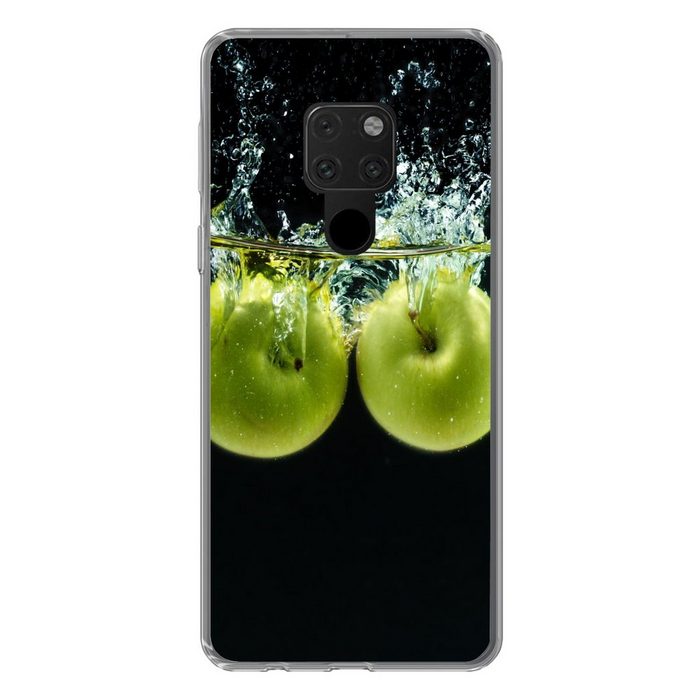 MuchoWow Handyhülle Äpfel - Obst - Wasser - Schwarz - Grün Phone Case Handyhülle Huawei Mate 20 Silikon Schutzhülle