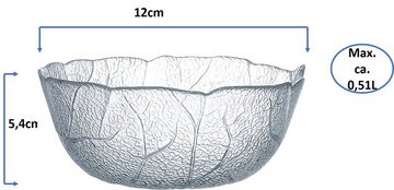 Emilja Salatschüssel Aspen Schälchen 12cm - 6 Stück Blattdekor, spülmaschinengeeignet, mikrowellengeeignet