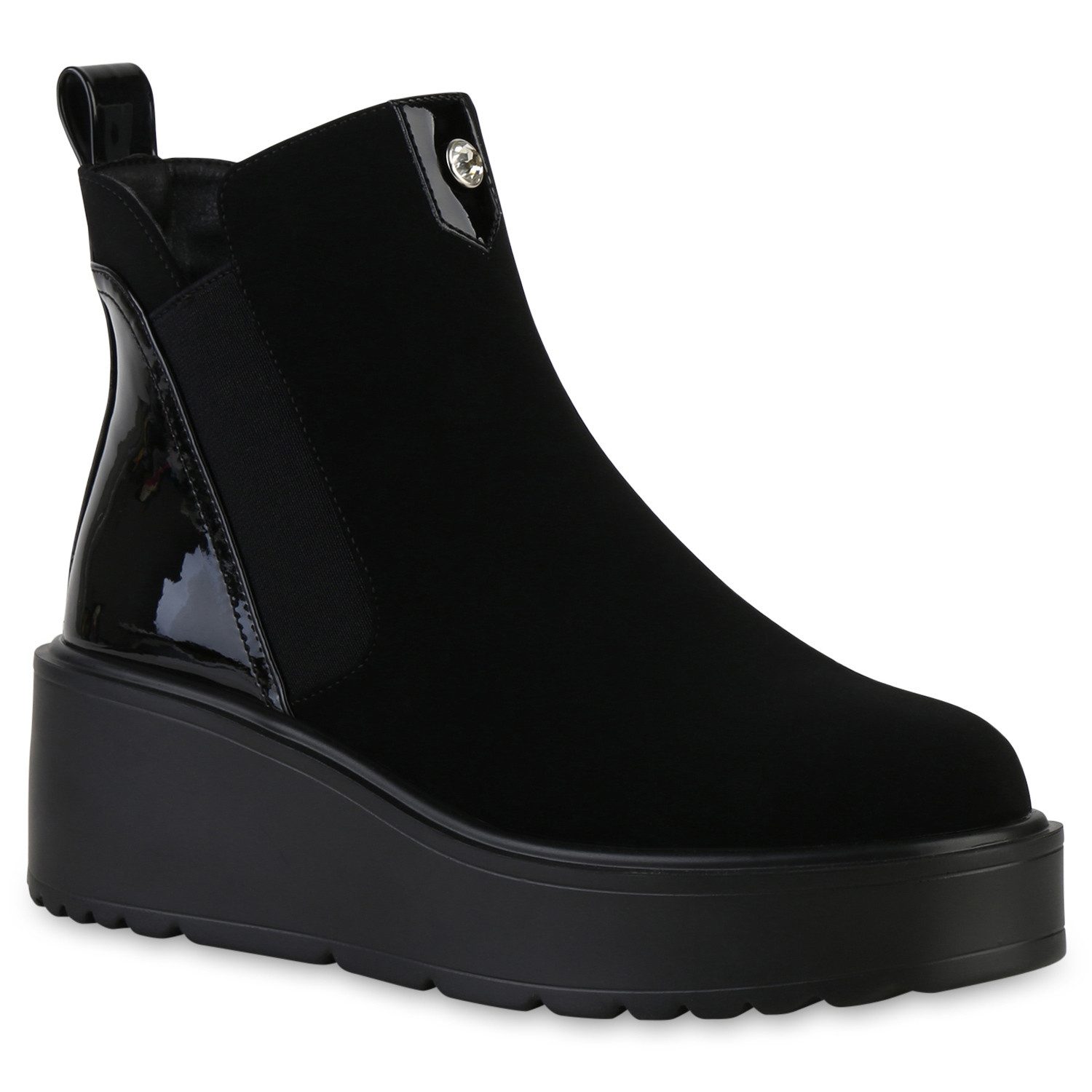 VAN HILL 841384 Keilstiefelette Damen Leicht Gefütterte Keilstiefeletten St günstig online kaufen