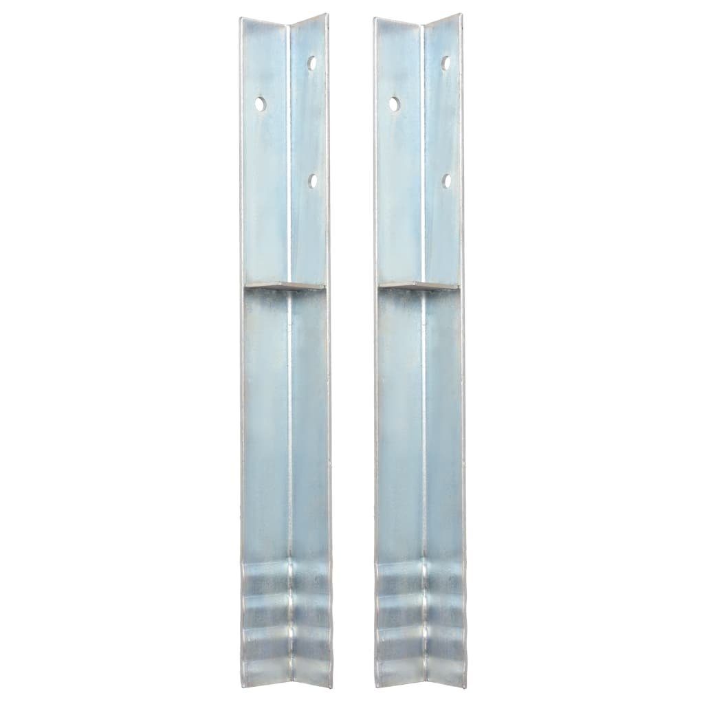 vidaXL Vakuumbehälter Bodenanker L-Form für Spielturm 2 Stk. Stahl 5 x 5 x 50 cm, (2-tlg) | Frischhaltedosen