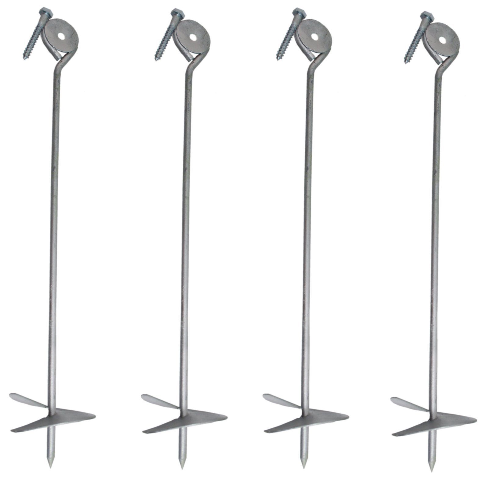 Bodenanker 4x Bodenanker zum Eindrehen 58 cm feuerverzinkt Erdanker Grundanker