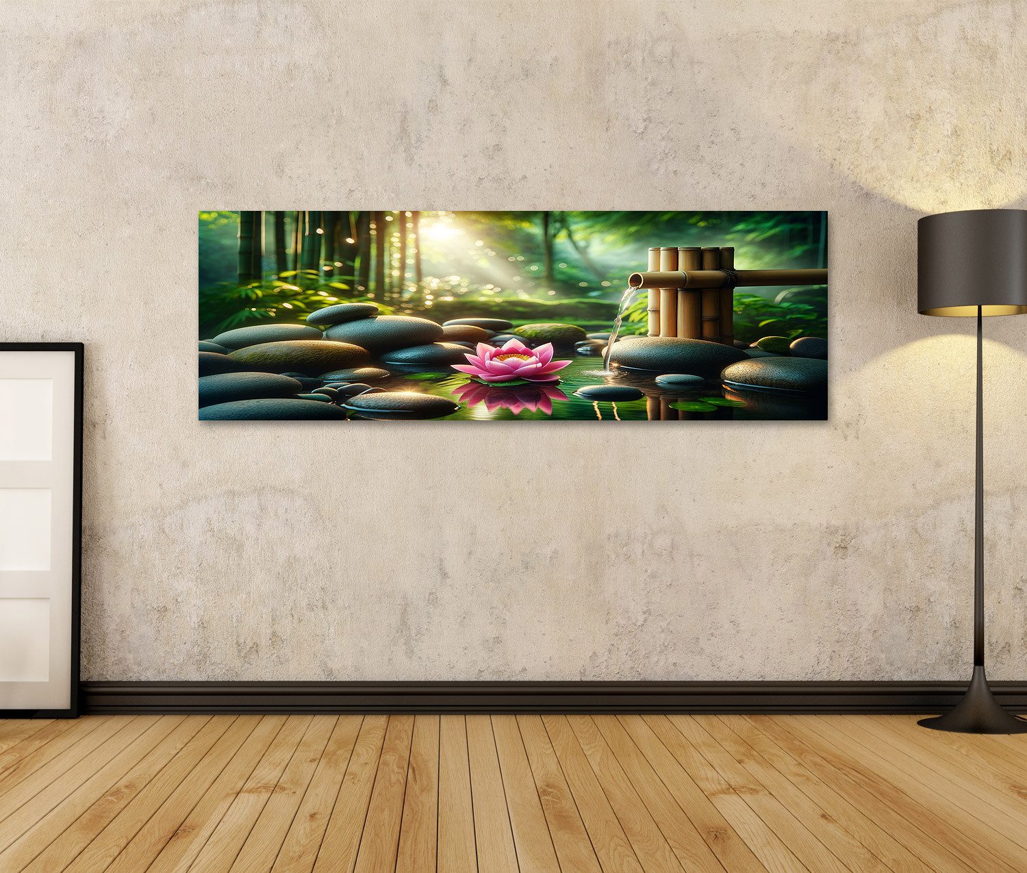 islandburner Leinwandbild Zen-Garten glatter Flussstein im günstig online kaufen