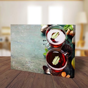 wandmotiv24 Leinwandbild Tee mit Minze, Ingwer und Zitrone, Essen & Trinken (1 St), Wandbild, Wanddeko, Leinwandbilder in versch. Größen