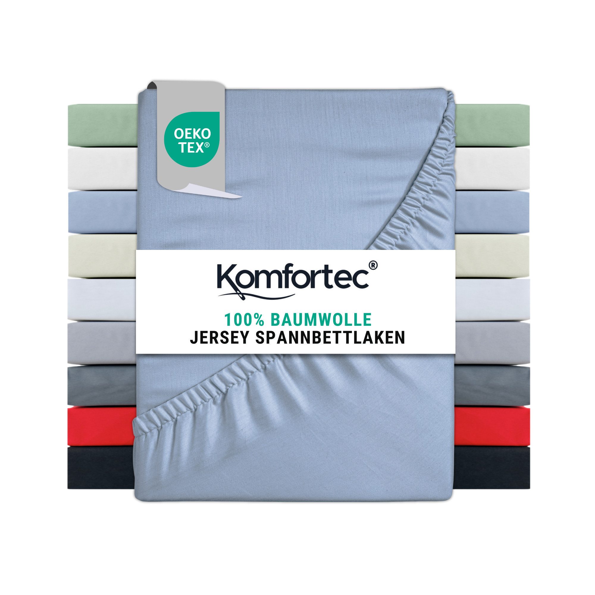 Komfortec Spannbettlaken Jersey Spannbettuch, 90x200, 140x200, günstig online kaufen