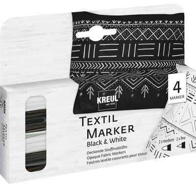 Kreul Textilmarker Opak Black & White, 4 Stück