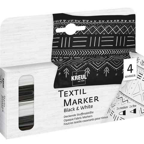 Kreul Textilmarker Opak Black & White, 4 Stück