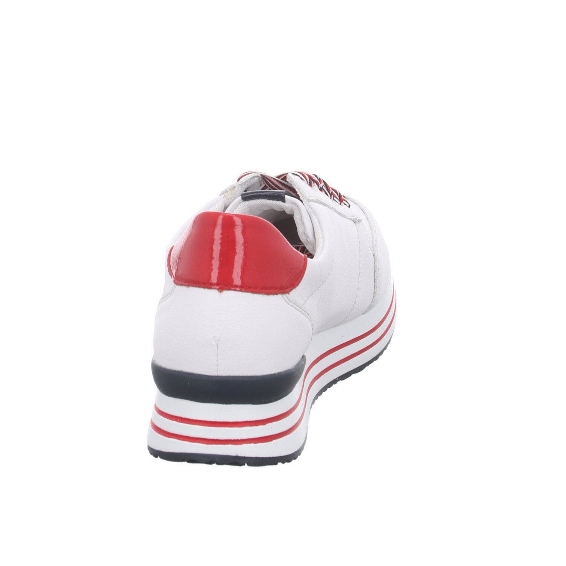 Sport Schuhe Leder-/Textilkombination Halbschuhe Damen weiß kombi Sneaker Sneaker Schnürschuh Remonte