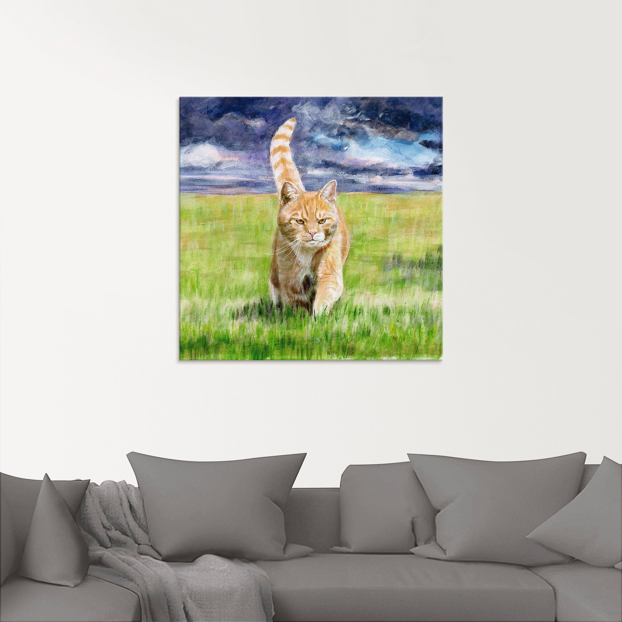 Artland Glasbild Auf Jagd, Haustiere (1 St), in verschiedenen Größen