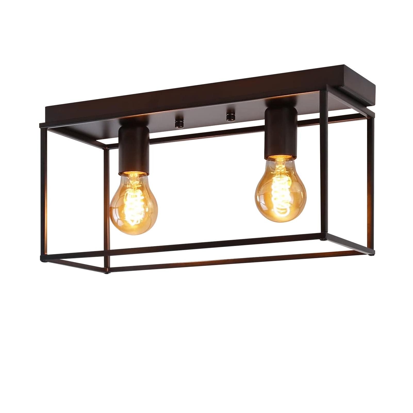 ZMH Deckenleuchte Retro Schwarz industrial 2//3//4 Flammige für Wohnzimmer günstig online kaufen