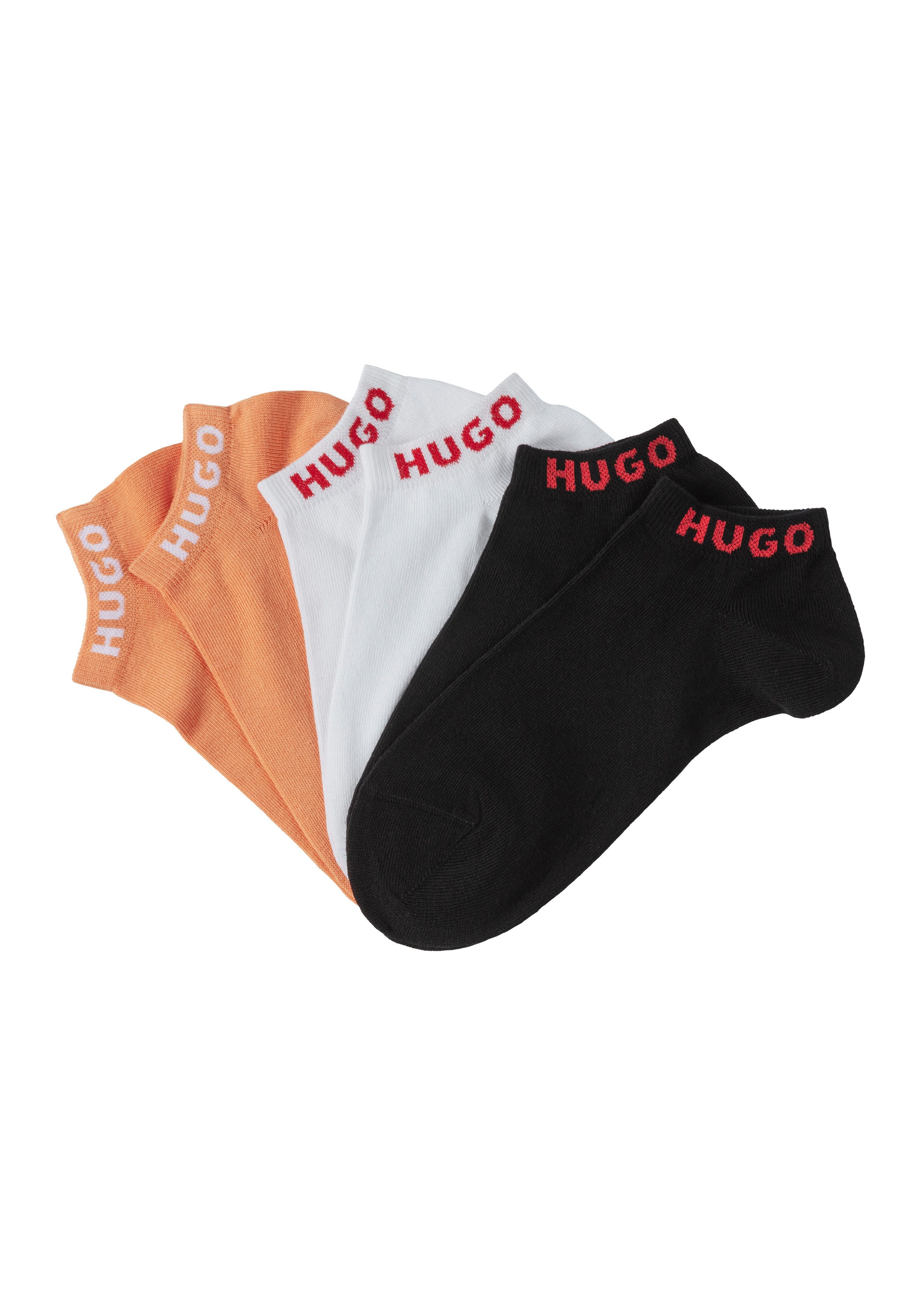 HUGO Socken 3P AS UNI CC W (Packung, 3-Paar, 3er) mit kontrastfarbenen Logoschriftzug