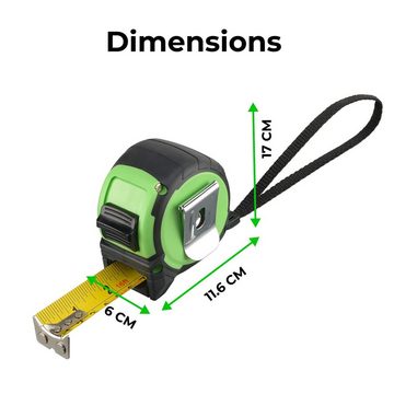 Toolzilla Maßband 5m Maßband Einziehbares Maßband Für Heimwerker