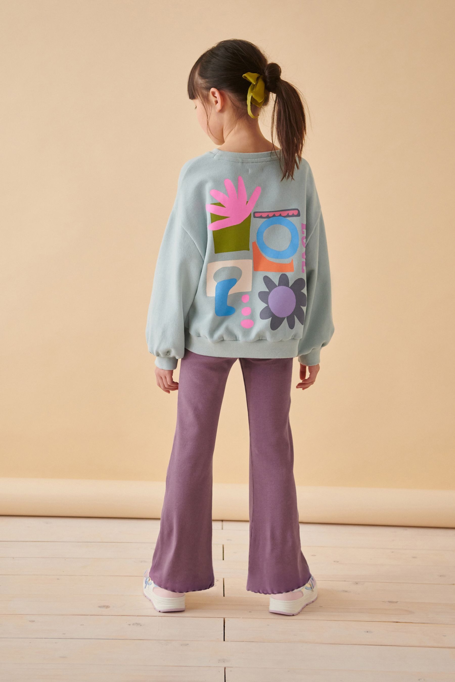Next Leggings Gerippte Leggings mit ausgestelltem Bein (1-tlg)